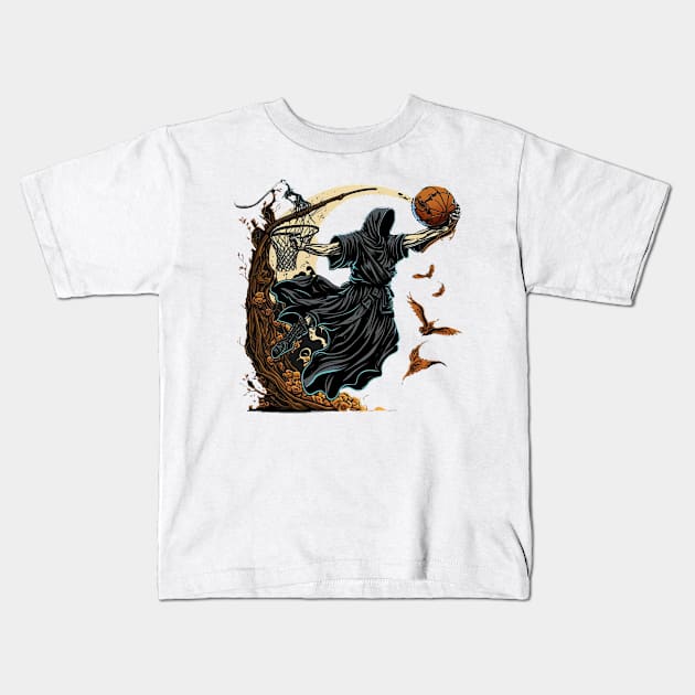 Grim Reaper Dunkin Kids T-Shirt by Billy23-Shop